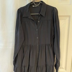Zara Black Button Up Dress
